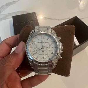 Michael Kors Silver and Rhinestone/diamond watch Women